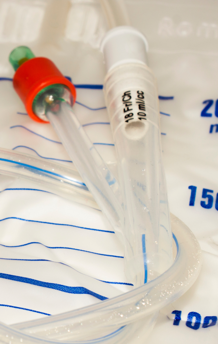 A representation of intestines made from pink modelling clay on a blue background.